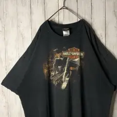 ハーレーダビッドソン カンクン 両面 ビッグロゴ Tシャツ ブラック ゆるダボのサムネイル