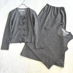 カネコイサオ セットアップ ギンガムチェック 3点セット ジャケット スカート