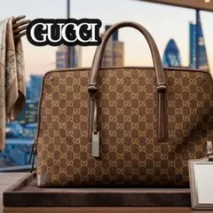 GUCCI GG柄 キャンバス レザー ビジネスバッグ　ブリーフケースのサムネイル
