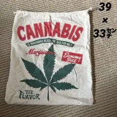 Cannabisプリントのコットンサック39x33cm