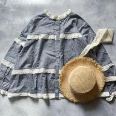 ゆべし× サマンサモスモス✨前後2WAYブラウス レース 綿麻 SM2