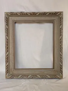 油彩額縁 木製 F8号 ヴィンテージ 木彫り