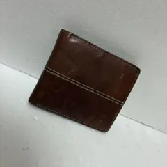 ITALIAN　LEATHER MADE IN JAPAN 茶色　財布のサムネイル