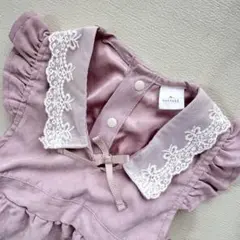 値下げ！！【未使用】【Cottoli】薄紫 ロンパース フリル襟