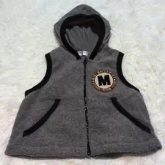 MINIMATES フード付きベビーベスト 90サイズ グレー