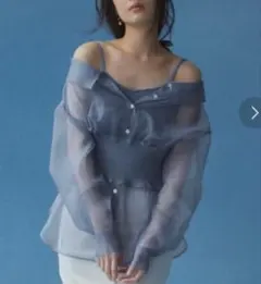 美品 FRAY I.D シアーシャツ ドッキングニットのサムネイル