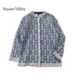 Squaw Valley ノルディック柄 ニットカーディガン ウール メタル釦