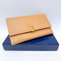 未使用級】バーバリー 三つ折り財布 TBロゴ バイカラー レザー