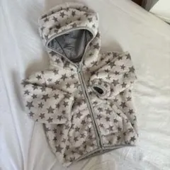 ユニクロ　もこもこ　ボア　アウター　星　ベージュ
