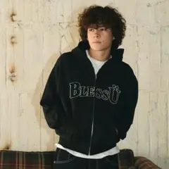 Bless u ブレスユージップパーカーブラック ZIP HOODIE Lサイズ