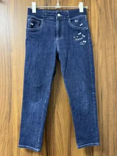 ポンポネットジュニア　リボン刺繍付きブルーデニムパンツ　S（140cm）