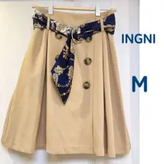 お値下げ❤️新品 INGNI イング ベージュ Mサイズ フレアスカートベルト付き