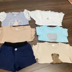 【1着160円】100センチ夏服　ラメ　くま　うさぎ　シフォン　かわいい