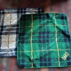 DAKS チェック柄タオルハンカチ2枚