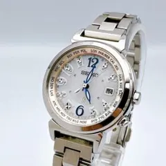 美品 セイコー ルキア ラッキーパスポート ソーラー電波 レディース腕時計