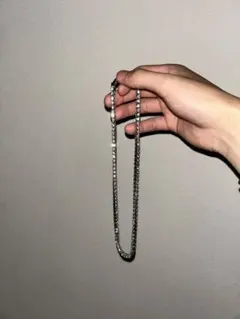 テニスネックレス　シルバーゴールド　モアサナイト　50cm 4mm