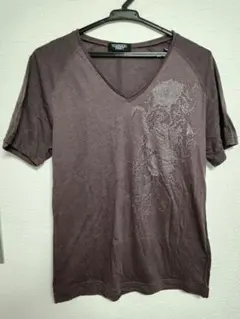 ダークパープル Vネック Tシャツ 半袖のサムネイル