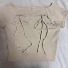 ANDMARY Avril ribbon tops ivory - メルカリ