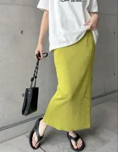 アンドミー　リブスカート Lサイズ　ライム