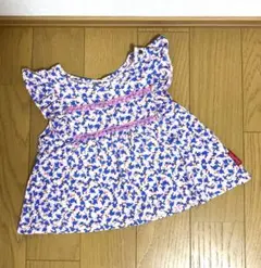 ラグマート　チュニック　トップス　Tシャツ　半袖　フリル袖　花柄　ピンク　ベビー