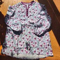 新品 フェリシモ am＆be ダブルガーゼ 花柄コットン チュニック