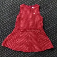 Segna & Sagna 赤い水玉ノースリーブワンピース 120