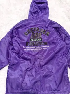 80s 90s アシックス RECORDER ベンチコート パープル L