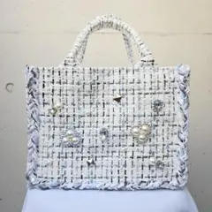 ume様専用 ハンドメイド ファンシーツイード マザーズバッグ パール