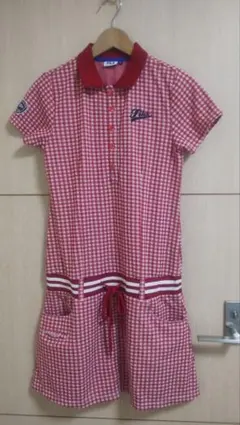 FILA ゴルフ ギンガムチェック半袖ワンピースL スポーツウェア