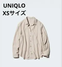 UNIQLO XSサイズ ソフトフランネルスキッパーシャツ 長袖シャツ ベージュのサムネイル