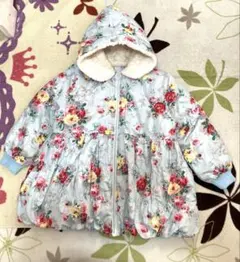 花柄ダウンコート 水色 120