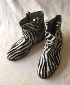 ショートブーツ　フランス製ハラコ