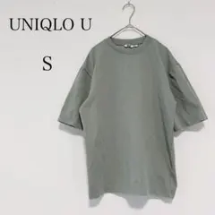 ユニクロ エアリズムコットンオーバーサイズTシャツ ゆったりサイズ 五分袖【S】
