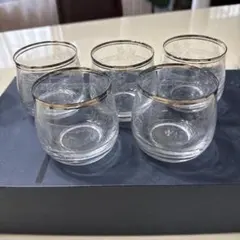 高級ボヘミアクリスタルグラス 金縁？緻密なデザイン ロックグラス