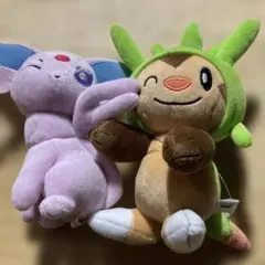 ポケットモンスター　ほぺぴたぬいぐるみ エーフィ　ハリマロン約20cm ポケモン