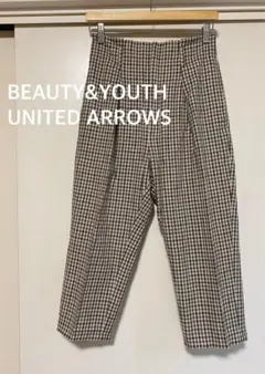BEAUTY&YOUTH ユナイテッドアローズ　チェック柄ワイドレッグパンツ　M