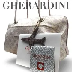 【美品】ゲラルディーニ　ソフティ　ショルダーバッグ　トート　ロゴ金具　チャーム