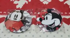 丸型缶バッジ ミッキーマウス&ミニーマウス 2点セット