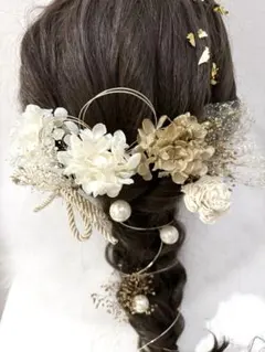 再販☆髪飾り☆ドライフラワー振袖前撮り卒業式成人式結婚式ヘッドドレス袴