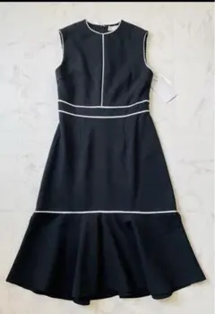 美品　セルフォード　ワンピ　切替　レース　ブラック　黒