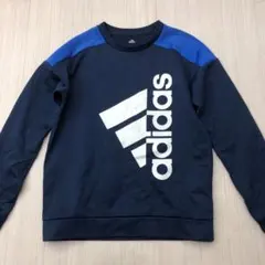 adidas アディダス 裏起毛 スウェット トレーナー 150 ネイビー