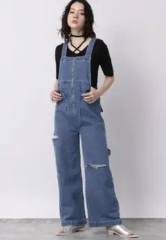 JEANASIS　カットアウトバギーサロペット美品sのサムネイル