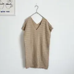 ギャップ/GAP Ｖネックニットベスト　ラメ入り　チュニック丈　キレイめのサムネイル