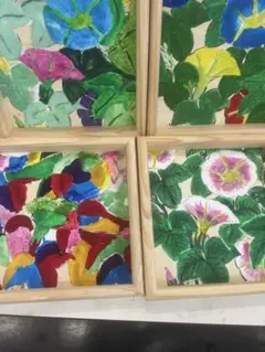 色鮮やかな花の版画セット