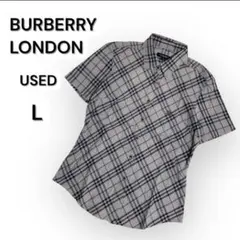 バーバリー　BURBERRY LONDON ノバチェック　半袖シャツ グレー