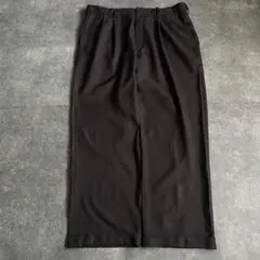 HAGGAR ツータックワイドスラックス ダークグレー ドレスパンツ