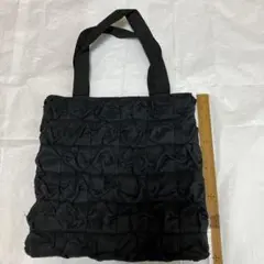 黒トートバッグ03 着物リメイク　パッチワーク　ハンドメイド　冠婚葬祭