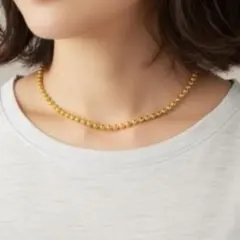 新品 ボール チェーン ネックレス4mm ゴールド サージカルステンレス