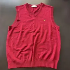 Golden Bear 赤 Vネックニットベスト M 毛100% 一回のみ着用