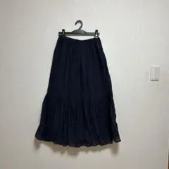 niko and ...ニコアンド　ロングスカート　フレア 紺 綿100%